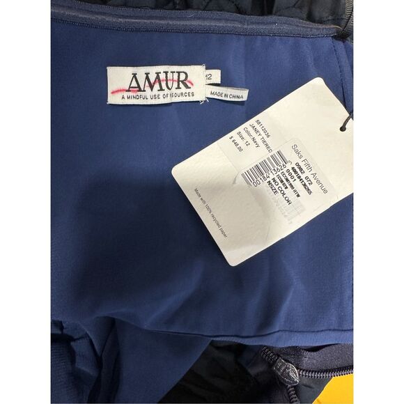 AMUR Janey Tiered Shell High-Low Gown in Navy Size US12 $648 - Picture 12 of 12